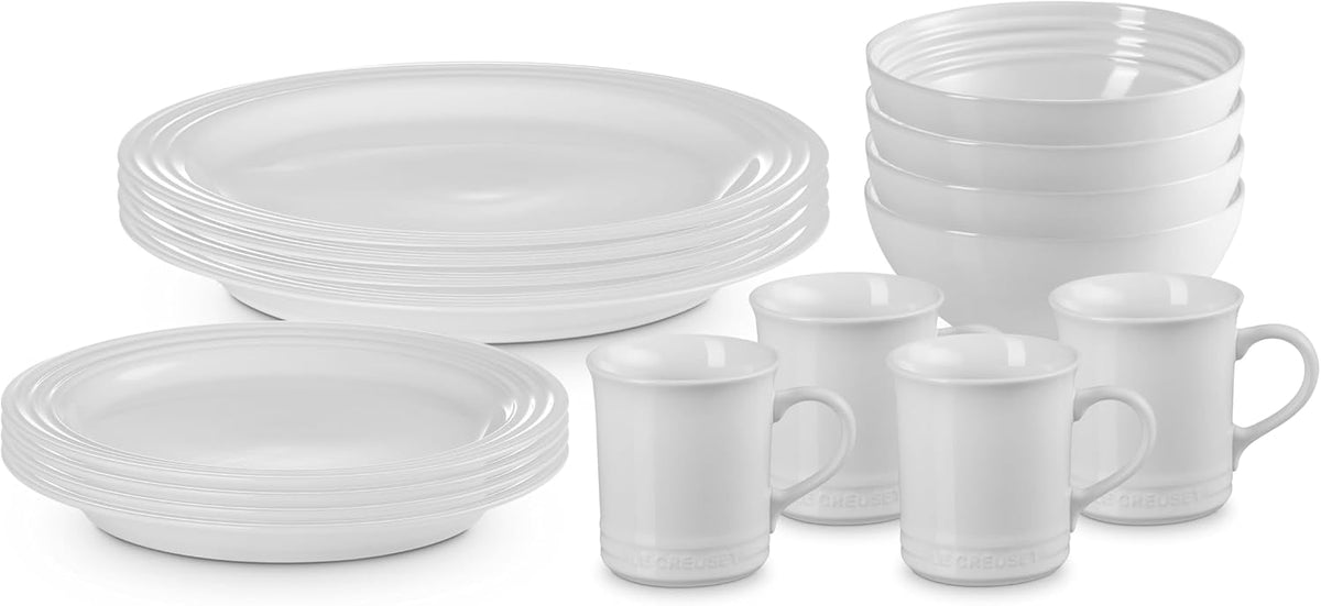 Le Creuset Stoneware Dinnerware Set, 16 pc., White
