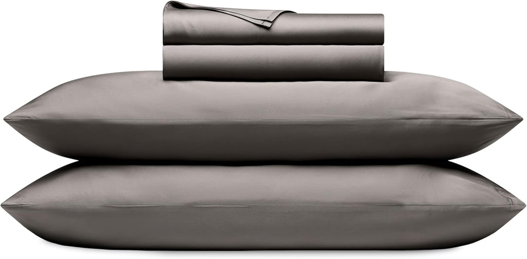 Cozy Earth Luxury Bed Sheet Set - 100% Viscose from Bamboo Fabric, Ultra-Soft & Breathable, Fits Regular & Deep Pocket Mattresses up to 20' - 4 Pieces Queen Sheet Set Charcoal Grey