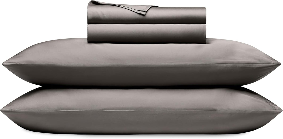 Cozy Earth Luxury Bed Sheet Set - 100% Viscose from Bamboo Fabric, Ultra-Soft & Breathable, Fits Regular & Deep Pocket Mattresses up to 20' - 4 Pieces Queen Sheet Set Charcoal Grey