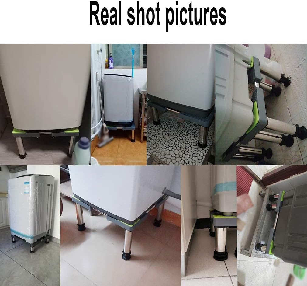 Adjustable Washing Machine Base Home Appliance Base Stand Multifunction Adjustable Drum Washing Machine Shelf Base Height 29-32cm Air Conditioner Base Universal High Rack 4/8/