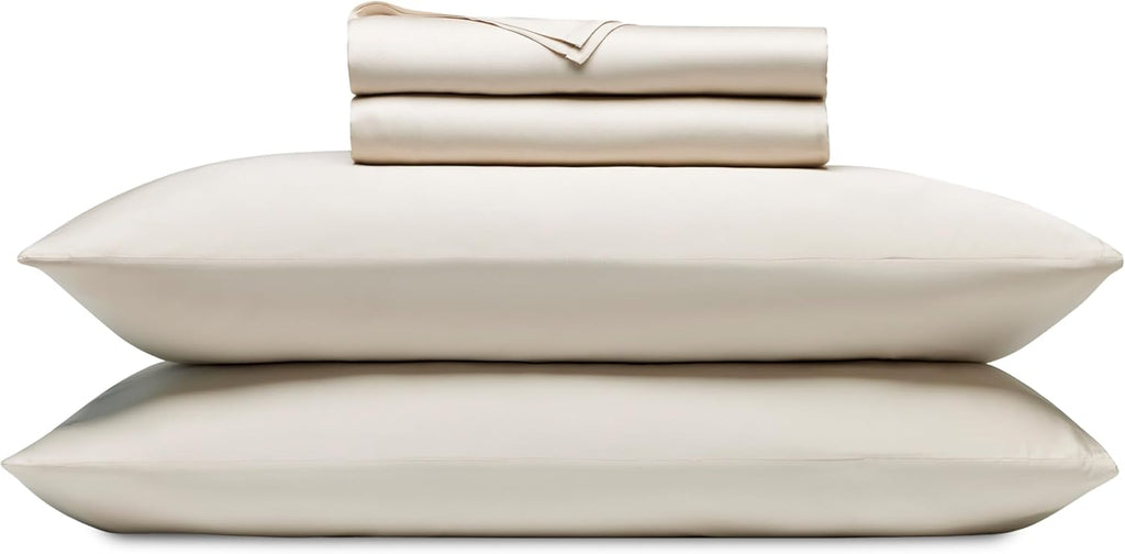 Cozy Earth Luxury Bed Sheet Set - 100% Viscose from Bamboo Fabric, Ultra-Soft & Breathable, Fits Regular & Deep Pocket Mattresses up to 20' - 4 Pieces Twin Sheet Set Oat