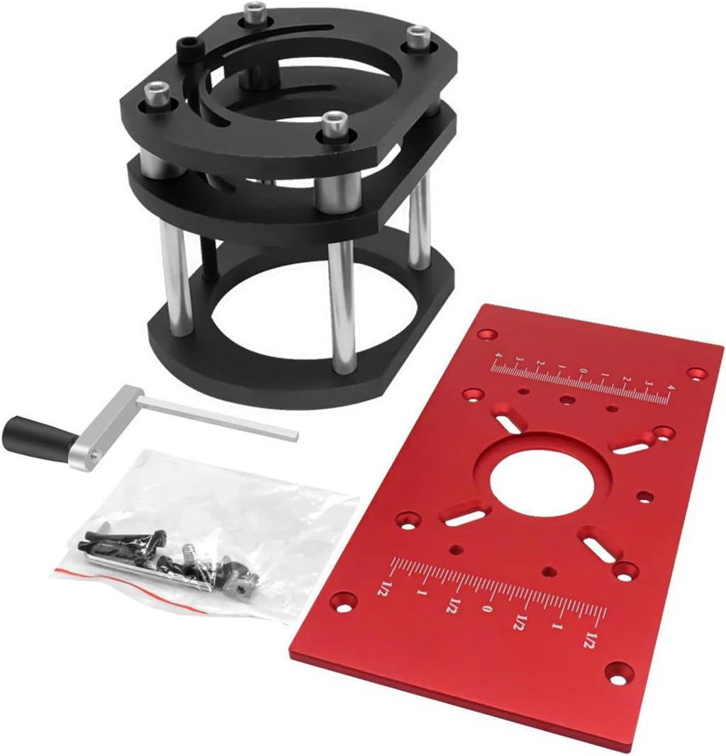 Router Lift with Fixed Base - Aluminum Router Insert Plate - Woodworking Universal Router Lift Base for 65mm Dia Router Motor(D)