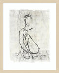 Amanti Art Framed Wall Art Print 21x17 Embellished Nude Contour Sketch II by Ethan Harper, Abstract Wall Art, Modern Contemporary Decor, Small Poster Painting Artwork for Living Room, Bedroom,