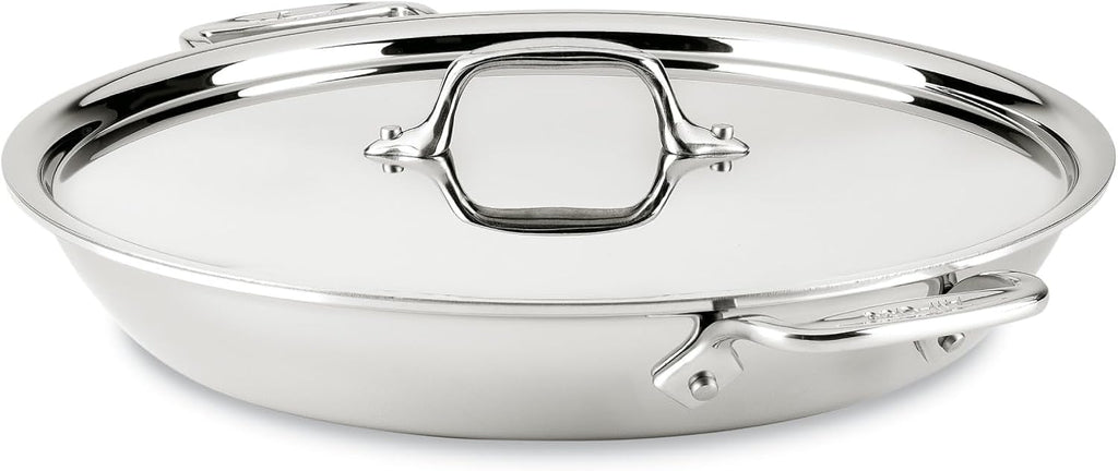 All-Clad D3® Stainless Steel Non Stick 3 Quart Braiser Pan- Made in the USA- The Original Bonded Professional Cookware- Oven Safe & Induction Compatible