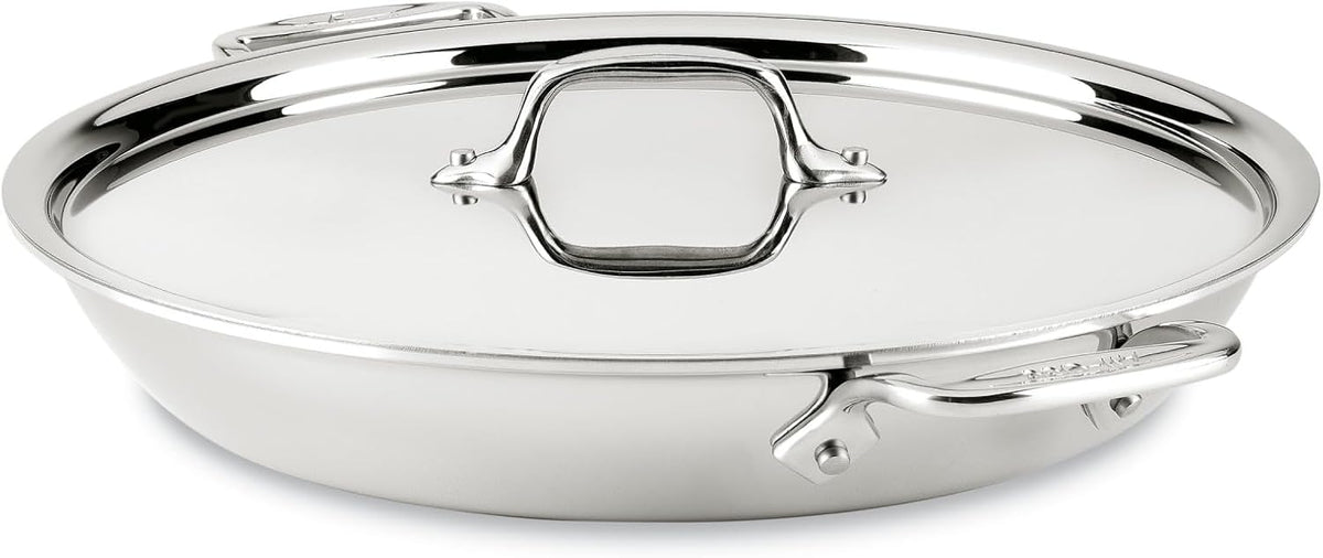 All-Clad D3® Stainless Steel Non Stick 3 Quart Braiser Pan- Made in the USA- The Original Bonded Professional Cookware- Oven Safe & Induction Compatible