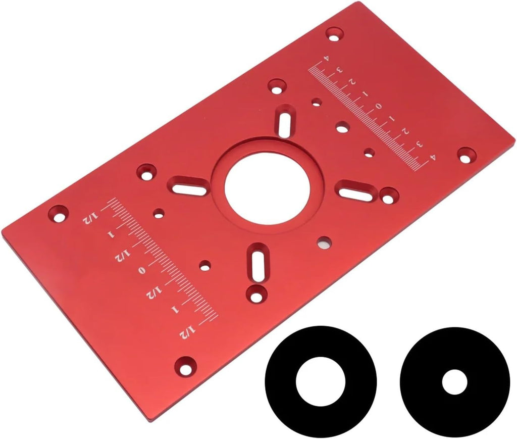 Router Lift with Fixed Base - Aluminum Router Insert Plate - Woodworking Universal Router Lift Base for 65mm Dia Router Motor(Single Red Plate)