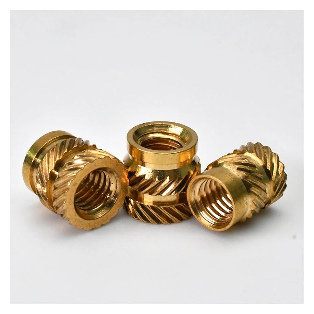 200-800Pcs M2 M2.5 M4 M5 M3 Heat Insert Nut Thread Insert 3D Printing Hot Melt Knurled DoubleTwill Embedment Brass InsertNut M6(800pcs,M4x5x6)