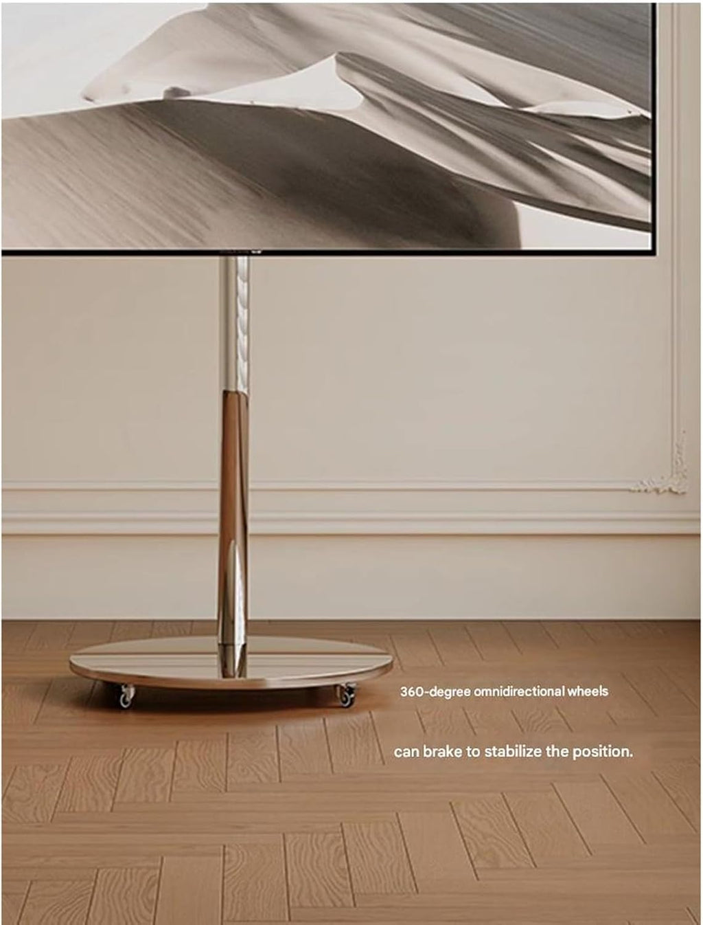 Mobile TV Cart On Wheels - Universal Stainless Steel, Portable Floor TVs Stand Holds, for 40-70 Inch LED Flat Screen, Up to 45kg