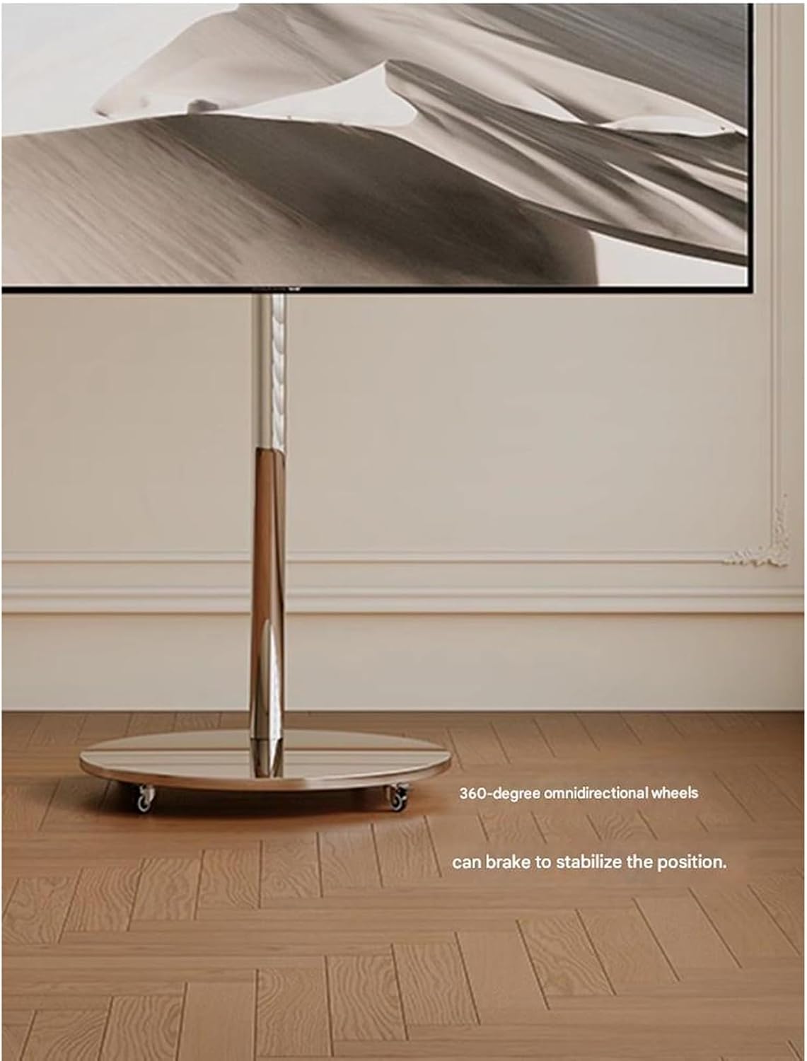 Mobile TV Cart On Wheels - Universal Stainless Steel, Portable Floor TVs Stand Holds, for 40-70 Inch LED Flat Screen, Up to 45kg