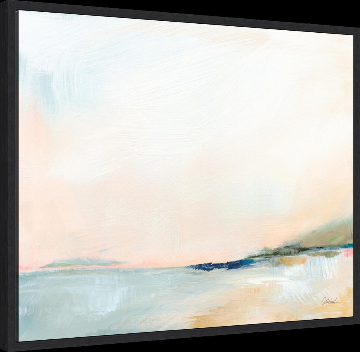 Amanti Art Framed Canvas Wall Art 23x28 Open Sky Over Water by Sue Schlabach, Framed Wall Art Canvas, Abstract Artwork, Modern Decor, Medium Poster Painting for Living Room, Bedroom, Bathroom,