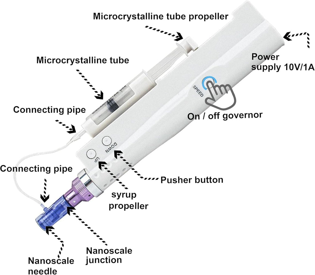 Elitzia Non-Needle Injection Facial Rejuvenation Skin Care Tools Instrument 2 Cartridges for Home Use ETNV6138