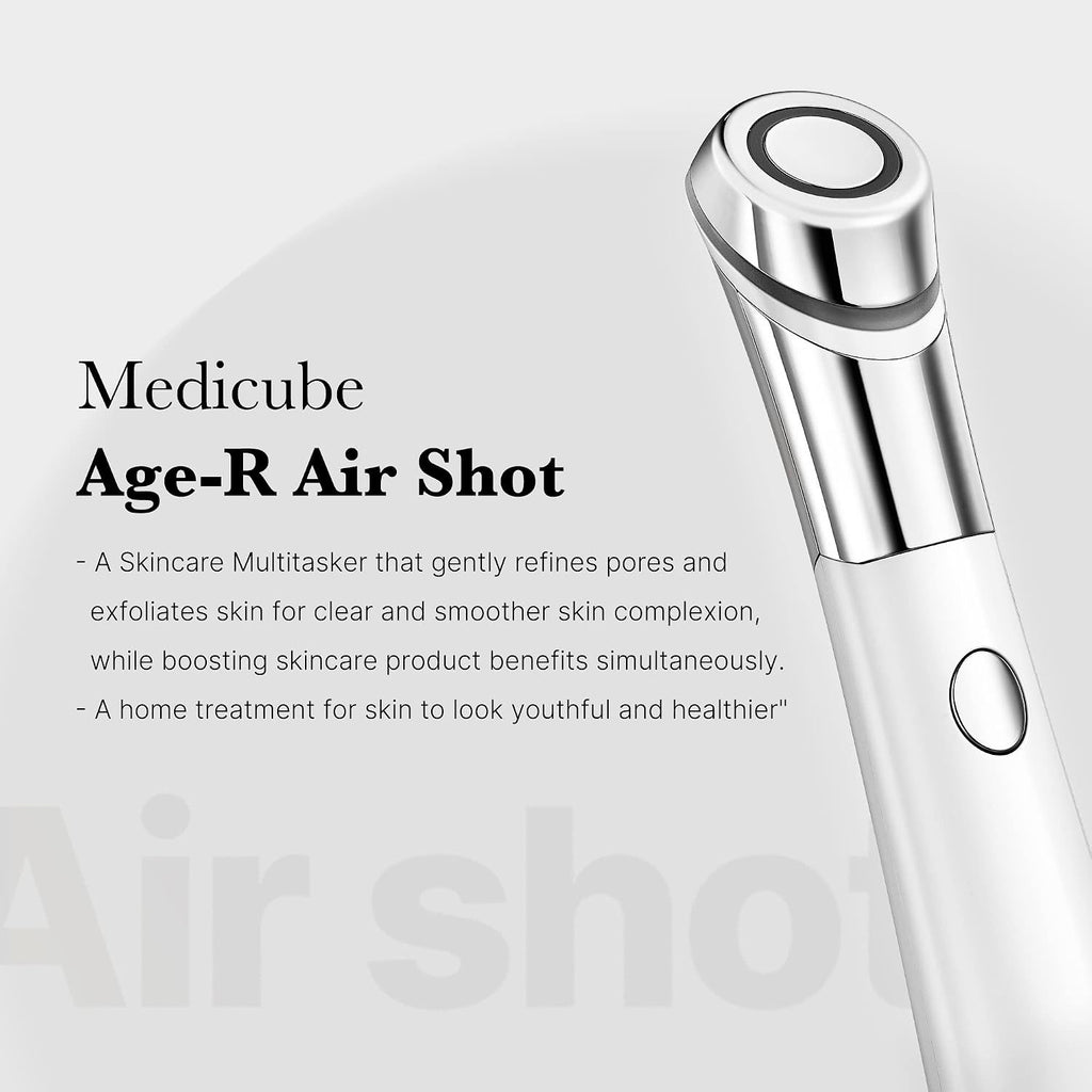 Medicube Age-R ATS Air Shot - Microneedling Pore Tightening Skin Care Device for Enhanced Absorption, Pore Refinement, and Smoother Skin Texture - Exfoliation, Skin Rejuvenation - Korean Skin Care