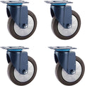 Heavy Duty Swivel Casters 4 Pack Rubber Base Metal Plate Double Locking for Furniture Durable and Sturdy Wheel Casters for Easy Mobility and Safety-Universal-3in/75mm