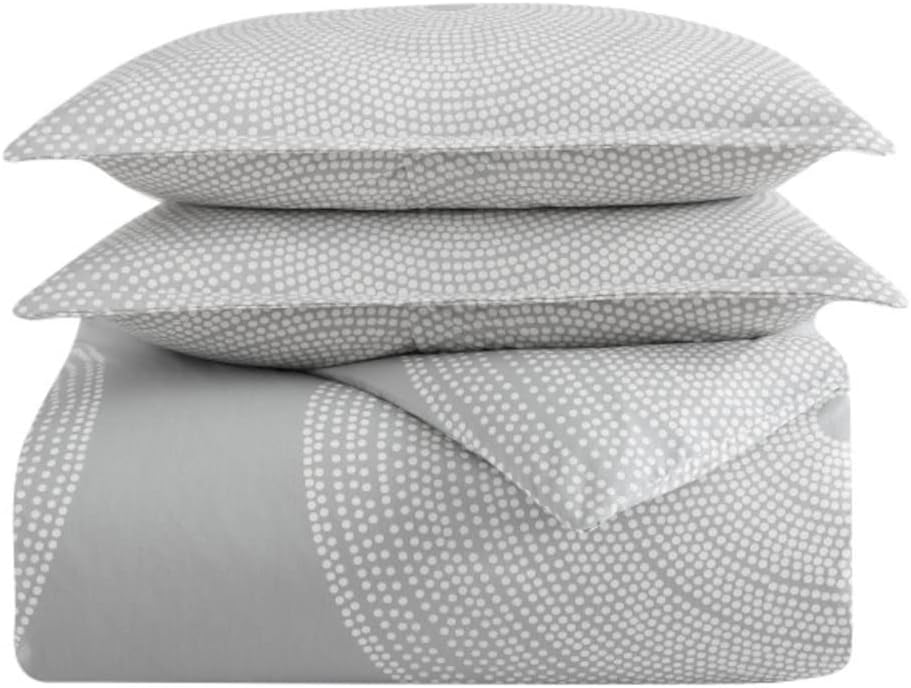 Marimekko - Queen Comforter Set, Smooth Cotton Percale Bedding with Matching Shams, Medium Weight Home Decor (Fokus Grey, Queen)