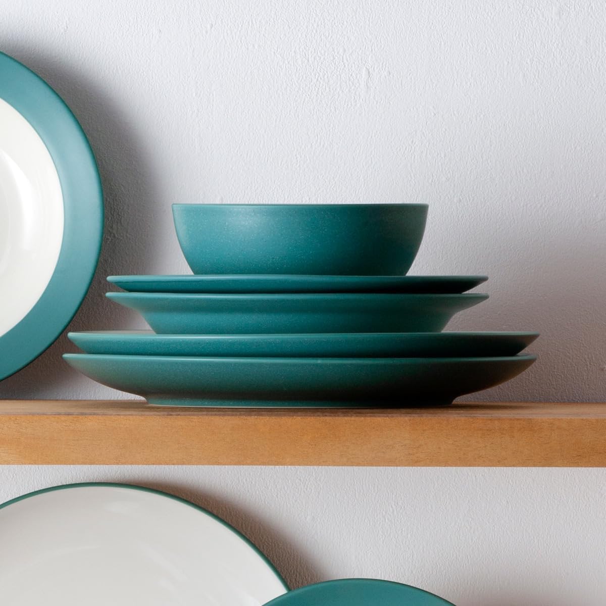 Noritake Colorwave Turquoise 12-Piece Coupe Dinnerware Set, Service for 4