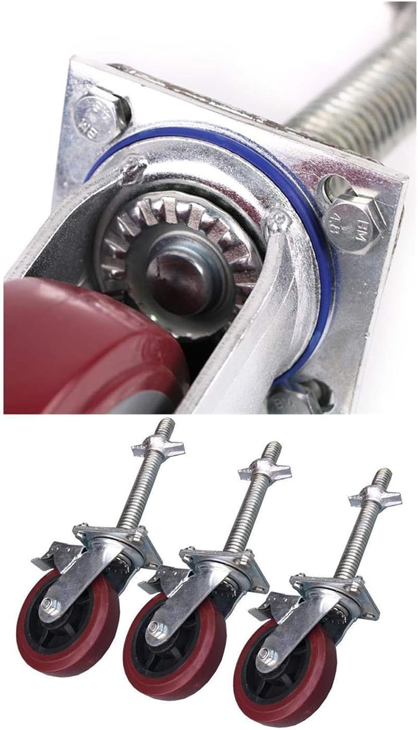 6Inch Scaffolding Wheels Adjustable Base Mobile Frame Universal Casters with Brake for Easy Mobility and StabilityPerfect for DIY Projects and Construction Use