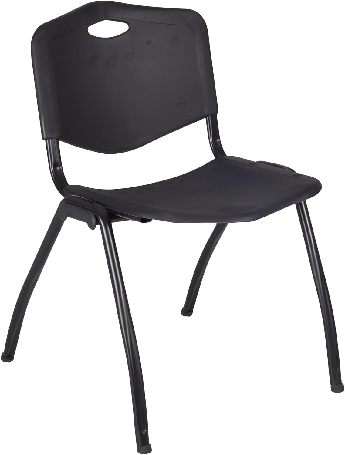 Regency Cain 36 in. Square X-Base Breakroom Table- Maple & 4 M Stack Chairs- Black