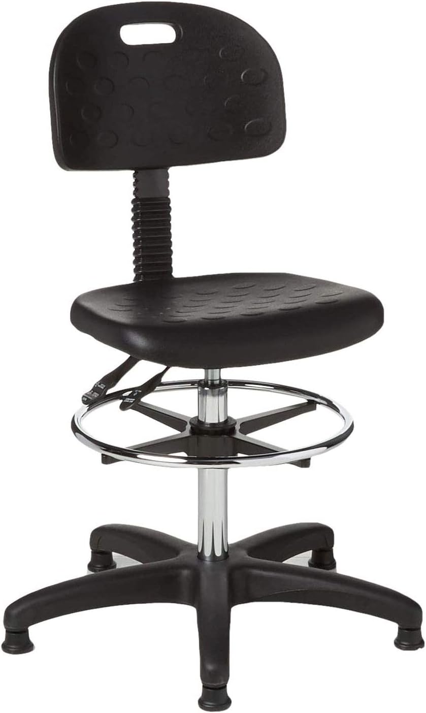 Safco Products 6912 Soft Tough Extended Height Deluxe Workbench Chair, Black