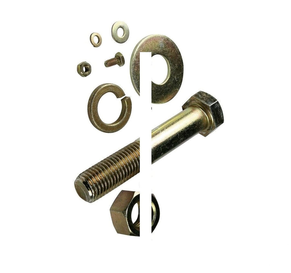 Grade 8 Hex Head Bolts, Nuts, Washers Coarse Thread SAE Assortment- 500pcs Hardware Fastener Kit Set RV8634S