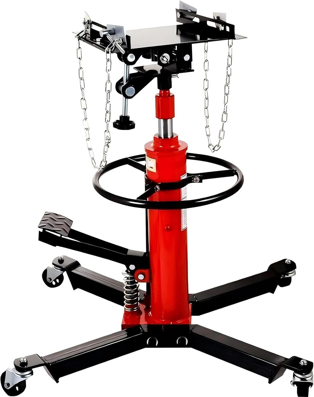 Transmission Jack 1660 lbs/ 0.75 Ton Capacity Hydraulic Telescopic Transmission Jack 34' - 68' Adjustable Height Telescoping Transmission Hydraulic with 360° Swivel Wheels Lift Hoist