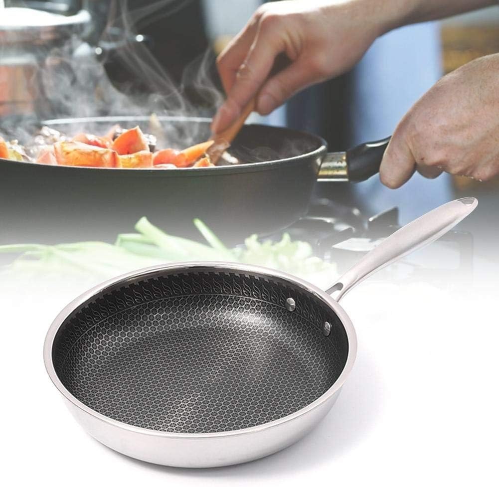 304 Stainless Steel Frying Pan 3-layer Non-stick Egg Steak Frying Pan Universal Induction Cooker Kitchen Tools(