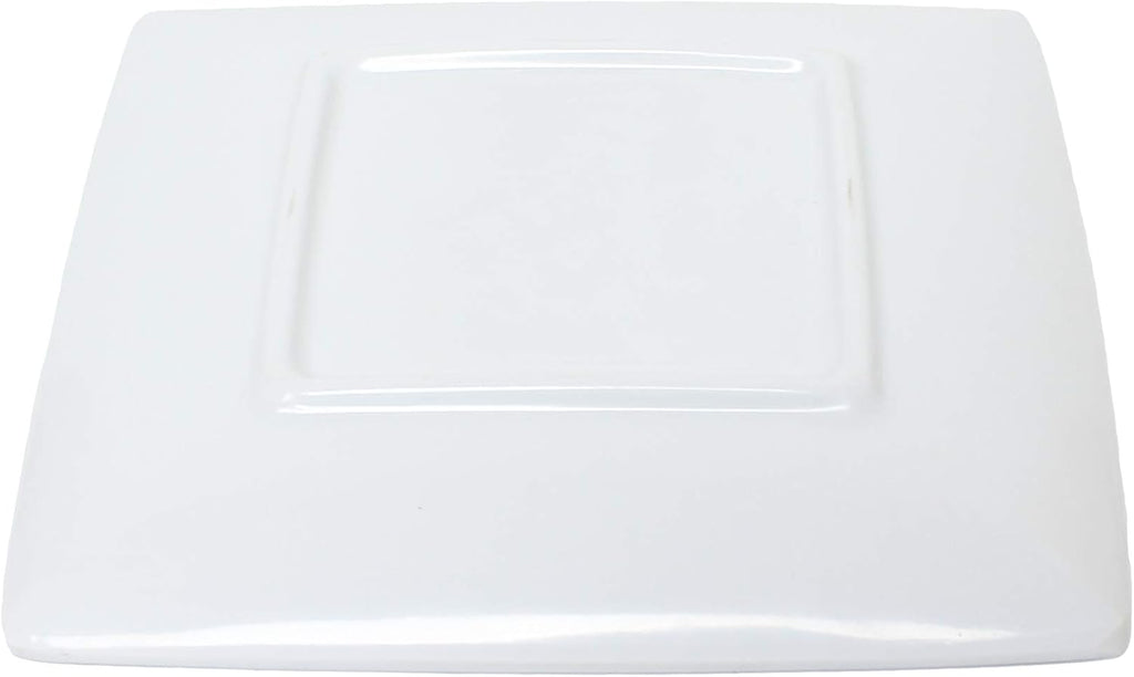 Thunder Group Classic white melamine dinnerware collection 7 1/4' square plate, 1/2' deep, comes in dozen