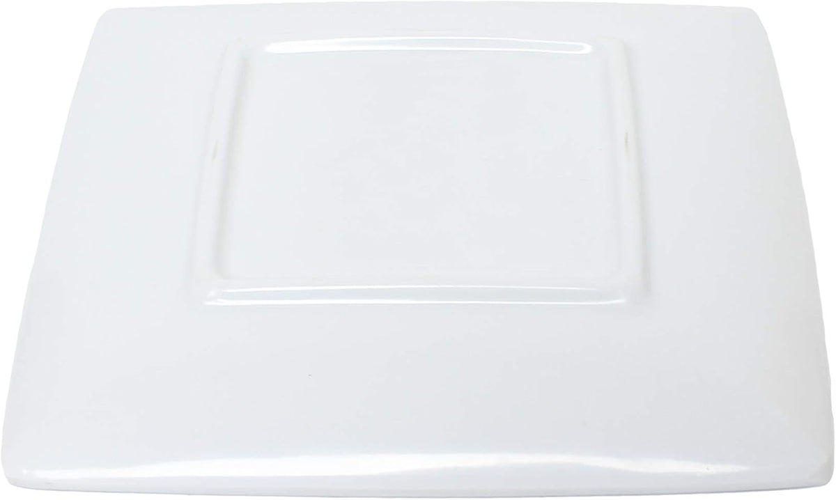 Thunder Group Classic white melamine dinnerware collection 7 1/4' square plate, 1/2' deep, comes in dozen