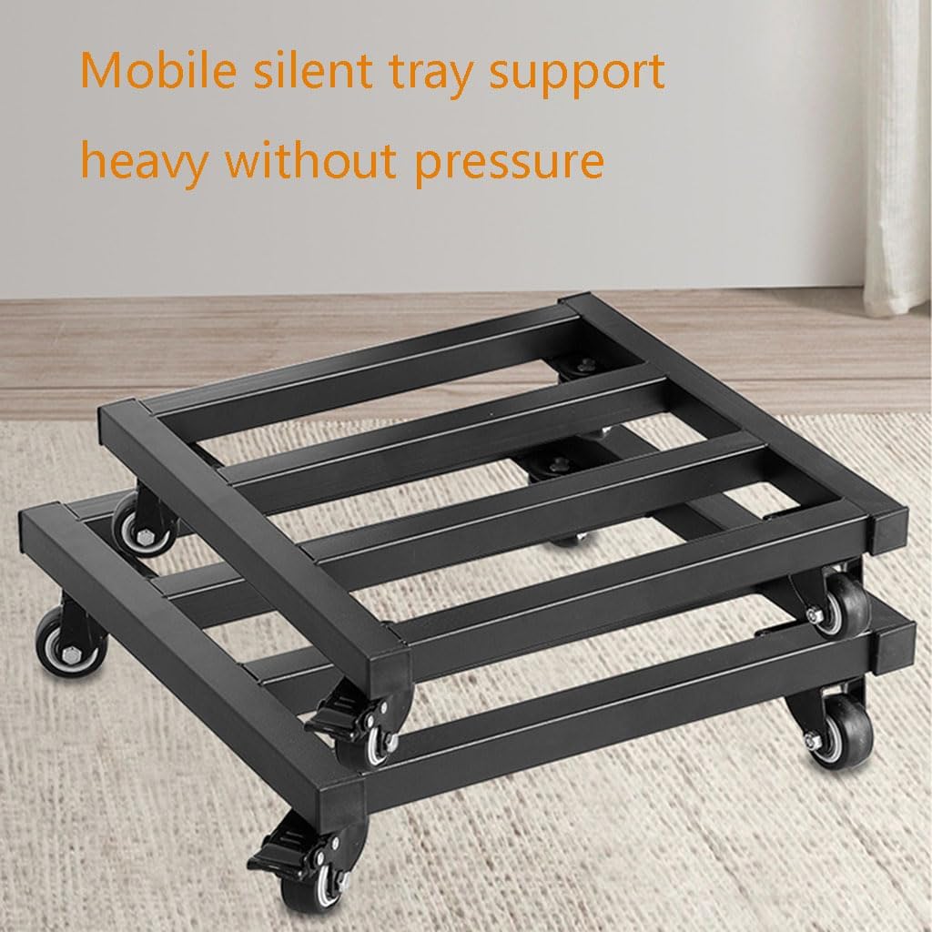 Mobile Base Tray Universal Wheel Plant Caddy Load-Bearing Bracket with Pulley Roller Breathable Flower Tray Bottom Flower Pot Mover Garden Patio Planter Trolley