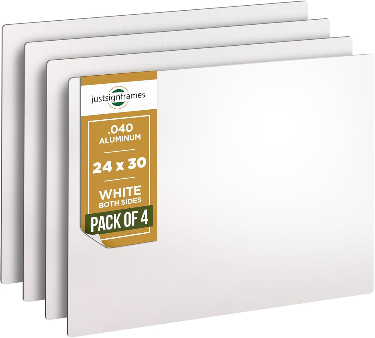 Blank Metal Sign (Pack of 4), Made of Aluminum Sheet Plate to Create Custom Signs Outdoor or Street Signs Customized For Your Own Personalized Banner, 24 x 30 x .040, White