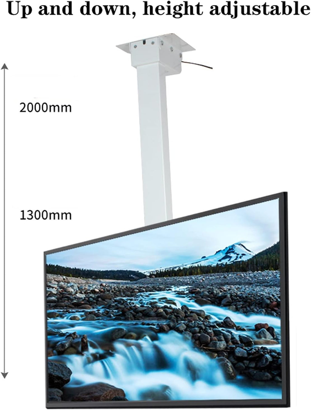 Universal TV Stand TV Stand Base Electric Ceiling TV Bracket Intelligent Remote Control Automatic Lifting TV Ceiling Rack Sturdy Steel Adjustable TV Mount for Most 32-70 Inch TVs T,Yellow-A