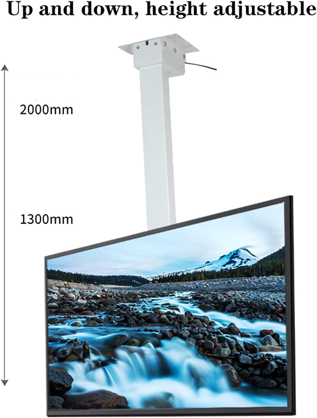 Universal TV Stand TV Stand Base Electric Ceiling TV Bracket Intelligent Remote Control Automatic Lifting TV Ceiling Rack Sturdy Steel Adjustable TV Mount for Most 32-70 Inch TVs T,Yellow-A