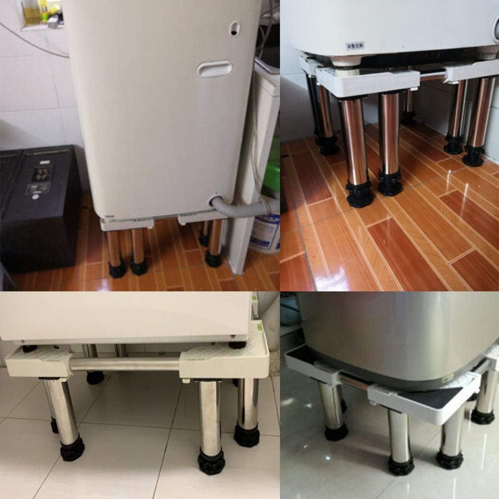 Adjustable Washing Machine Base Shockproof Base Stand Universal Base Fridge Stand Washing Machine Holder Stent Appliance Rollers Floor Trays 4/8/12 Feet for Cabinet Vertical A