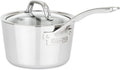 Viking Contemporary 3-Ply Stainless Steel Sauce Pan with Glass Lid, 2.4 Quart Saucepan Cooking Pot, Dishwasher and Oven Safe, Induction Ready, Silver