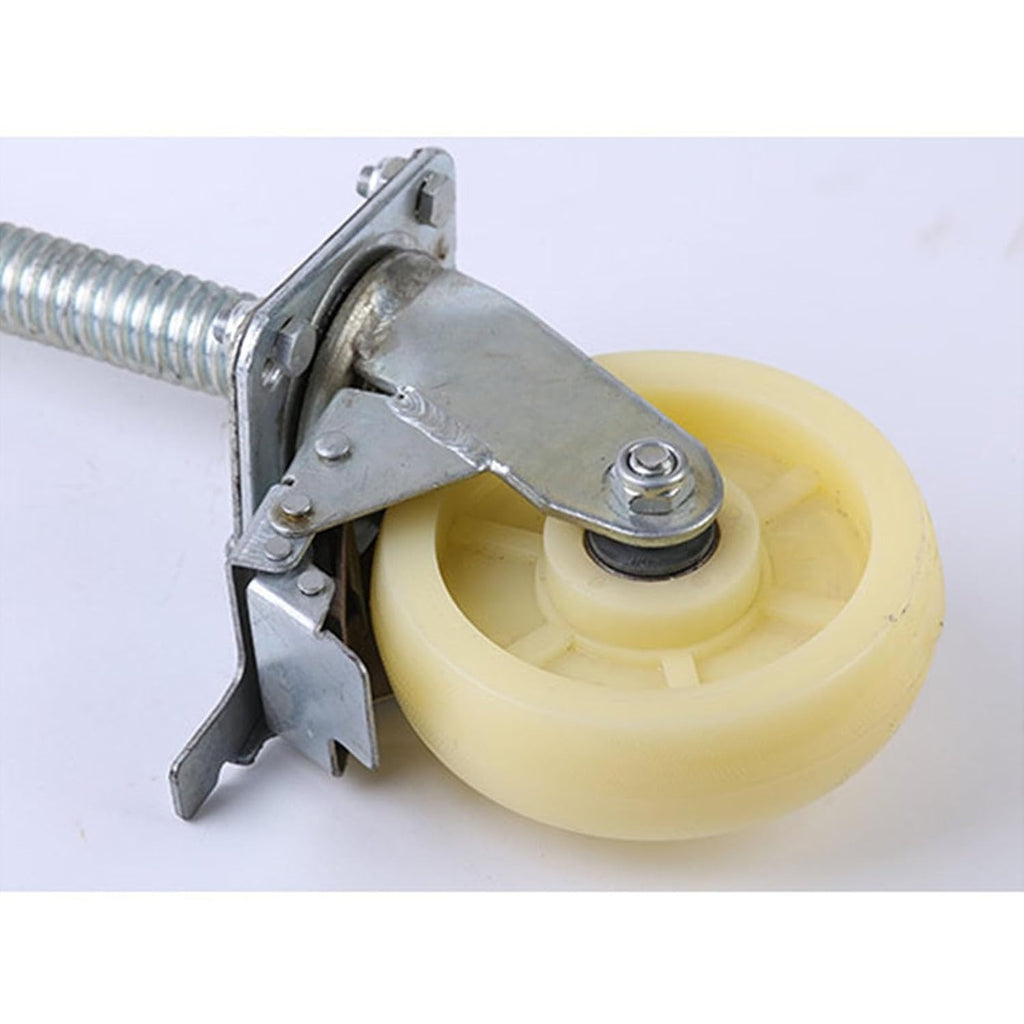 6 Inch Heavy Duty Universal Scaffolding Mobile Wheel with Brake, Adjustable Screw Caster, Movable Frame Base Wheel(Regular)