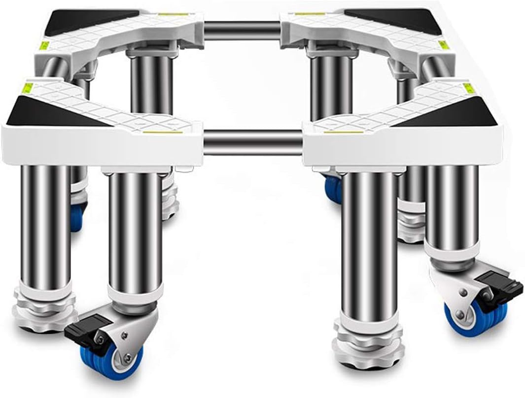 Adjustable Washing Machine Base Heavy Duty Washing Machine Base with Wheels Universal Mobile Base Fridge Stand Locking Swivel Wheels Dryer Stent Appliance Stand 45-65cm Washer