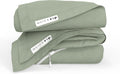 QuickZip Fitted Plus Spare Bundle: 1 Fitted Sheet (Base + Zip Sheet) & 1 Zip Sheet - Easy to Change, Won't Pop Off - Soft Percale 400 TC 100% Cotton - 13.5' Deep Pockets RV Queen Size – Moss Green
