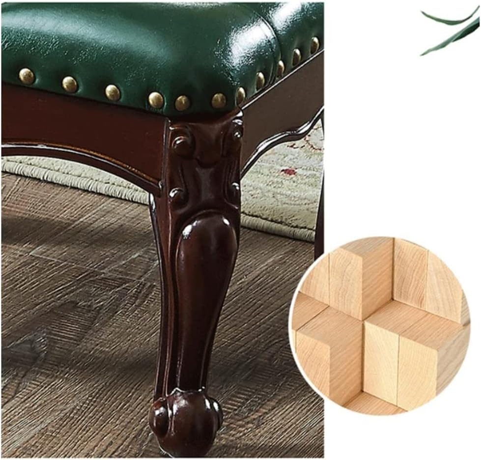 Footstools, Genuine Leather Vanity Benches, Piano Stool, Living Room and Bedroom Desk Stools(Black-Small)