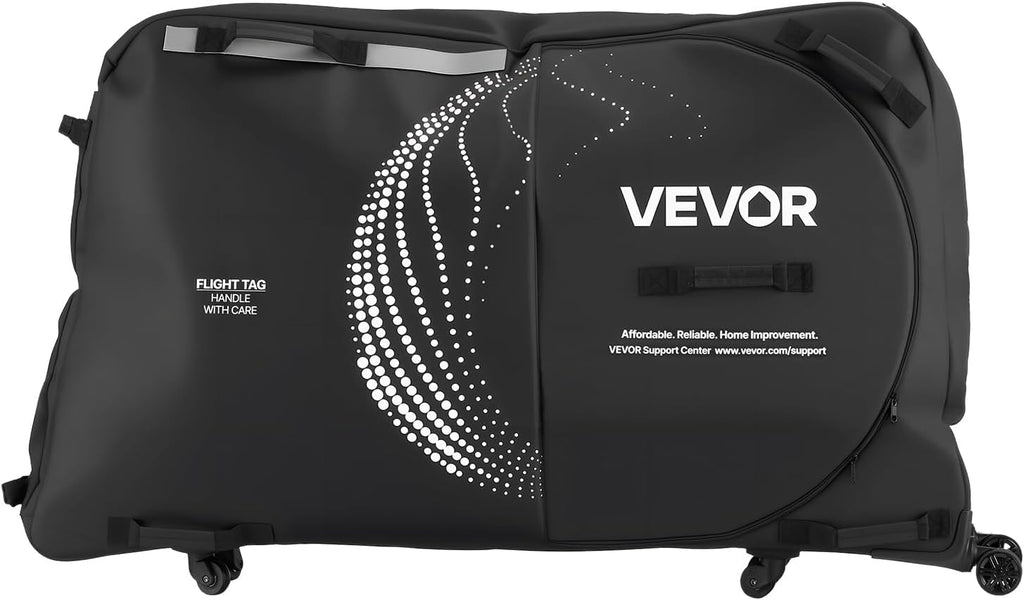 VEVOR Bike Travel Bag, Transport Universal Bicycle Storage Case Bag with TSA Lock, Support Plates, Protection and Fork Mount Stabilisation, Bicycle Case Max. Wheelbase 51 in for Airplane, Outdoor Use