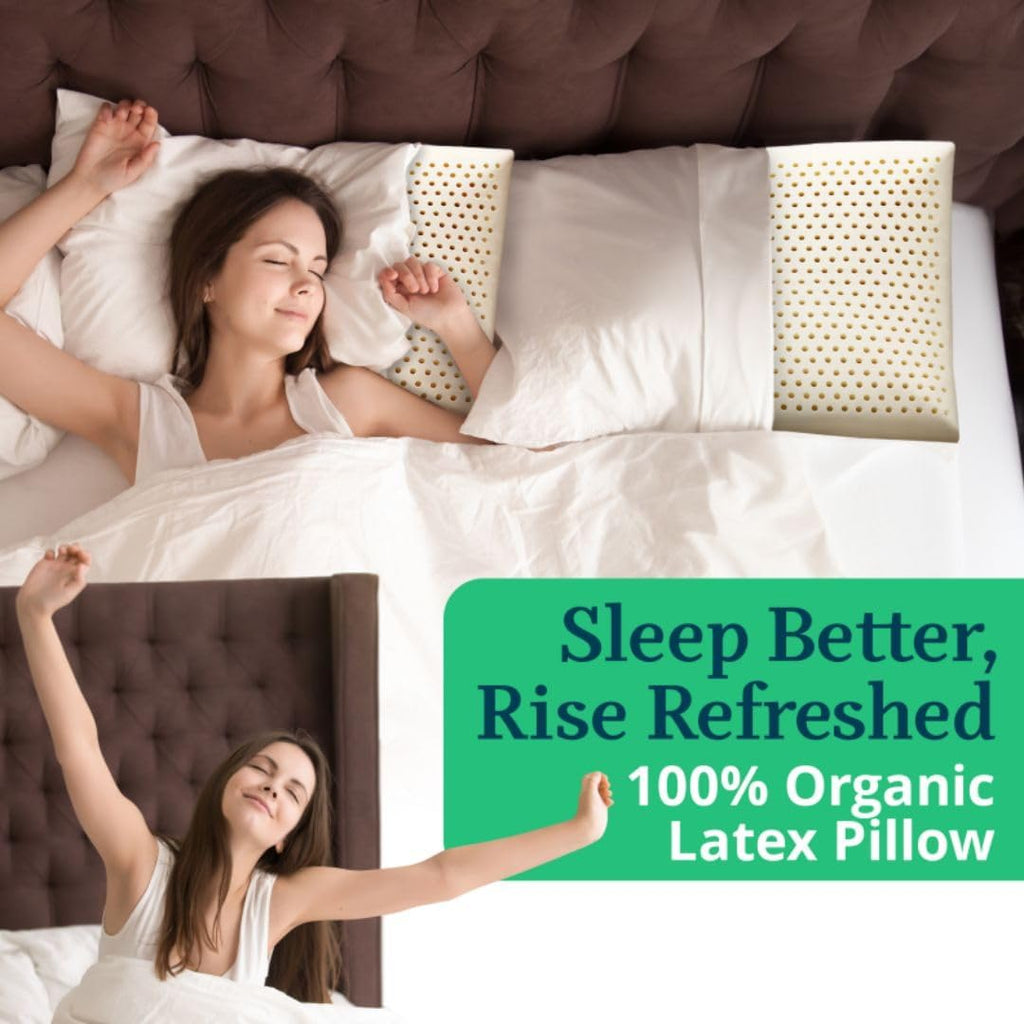 ORGANIC TEXTILES 100% Talalay Latex Bed Pillow with GOTS Certified Organic Cotton Cover (Queen Size - Soft) - Pack of 1