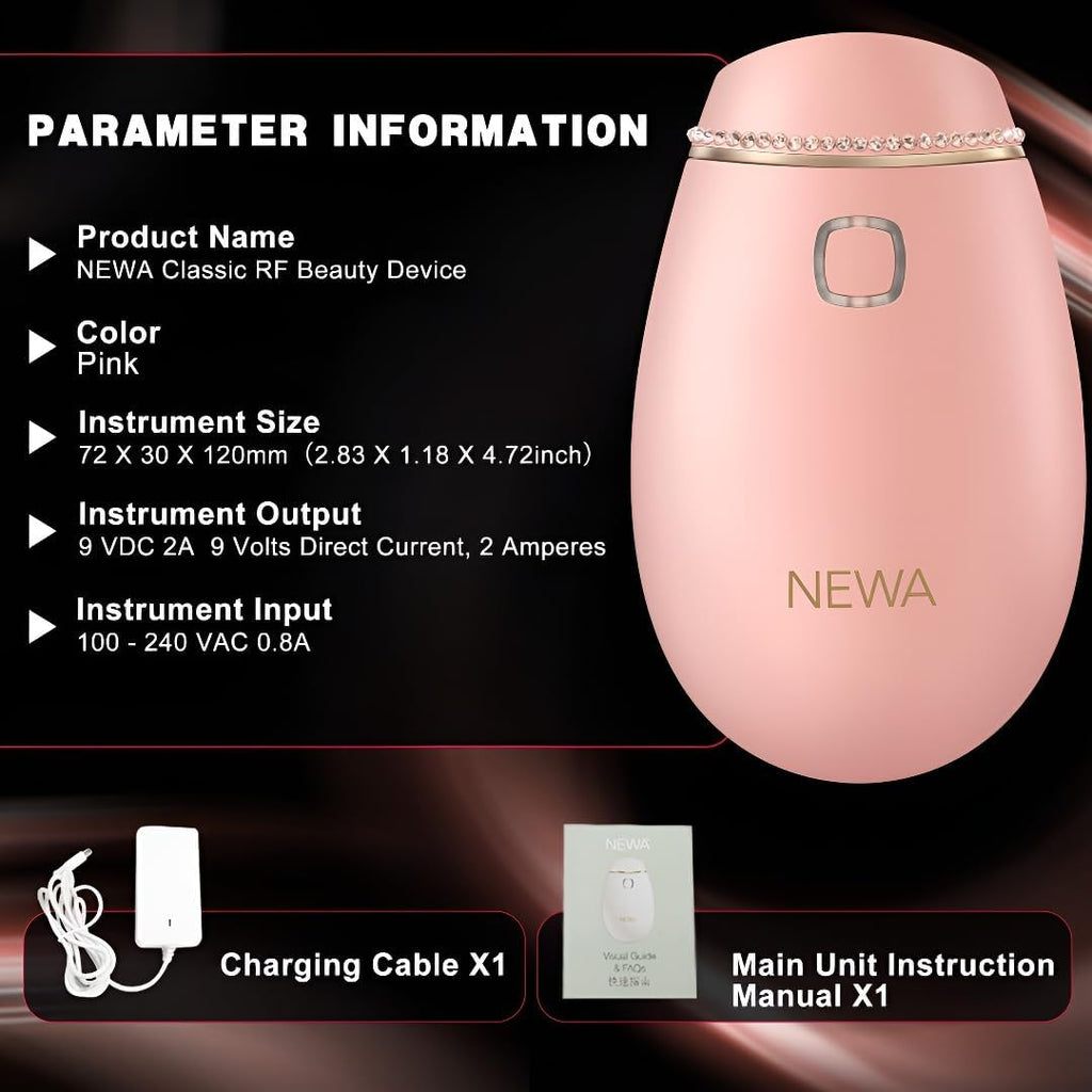 NEWA Wrinkle Reduction Device Skincare Tool for Facial Tightening. Boosts Collagen, Reduces Wrinkles. with 1 Gel Supply (Pink)