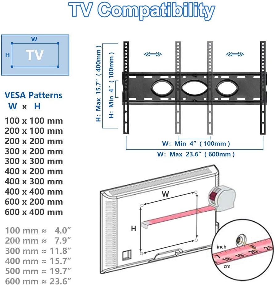 Heavy Duty Universal Floor TV Stand - Mobile TV Cart with Locking Wheels, for 32 to 75 Inch LCD Led Plasma Flat Panel Screen, Black Beautiful Scenery