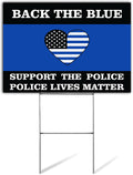Support The Police Yard Sign | Support The Blue Yard Sign | Back The Blue Yard Sign | Police Lives Matter Yard Sign | 24' x 18' Corrugated Plastic Yard Signs with H Stakes | Double Sided (10)