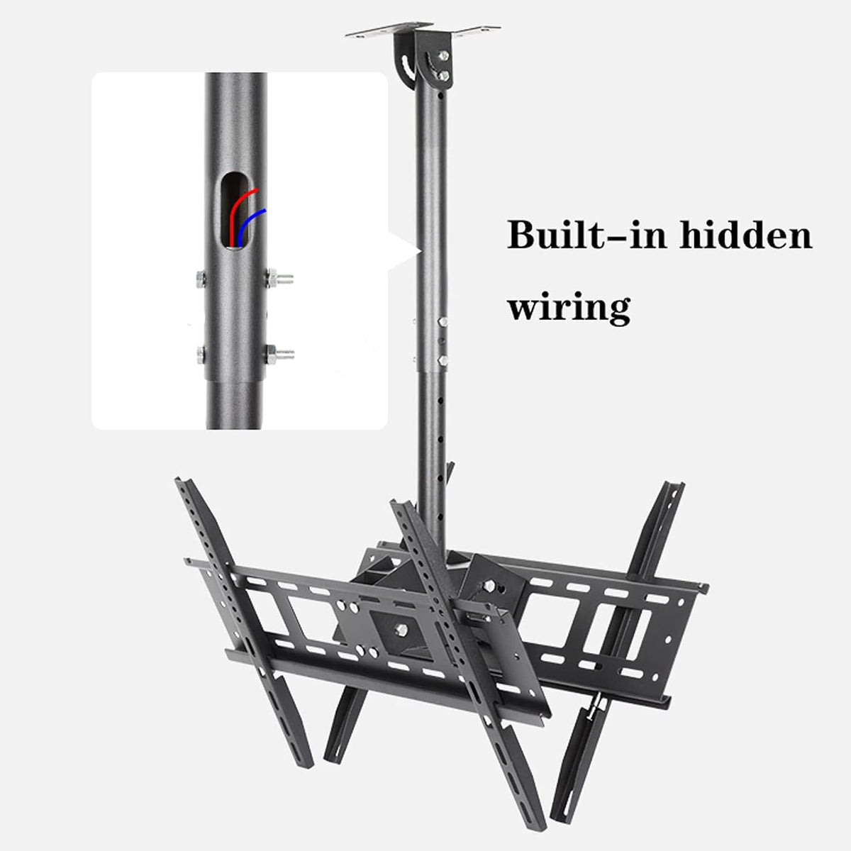 Universal TV Stand TV Stand Base Ceiling TV Bracket Dual-Screen Extension Tilt Rotation TV Mounting Bracket Adjustable TV Bracket with Cord Management for 32-65 Inch TVs Tv Stand M
