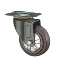 5 Inch Universal Rubber Caster with Brake - Silent Swivel Wheel for Smooth Damping & Easy Mobility(Brake Wheel)