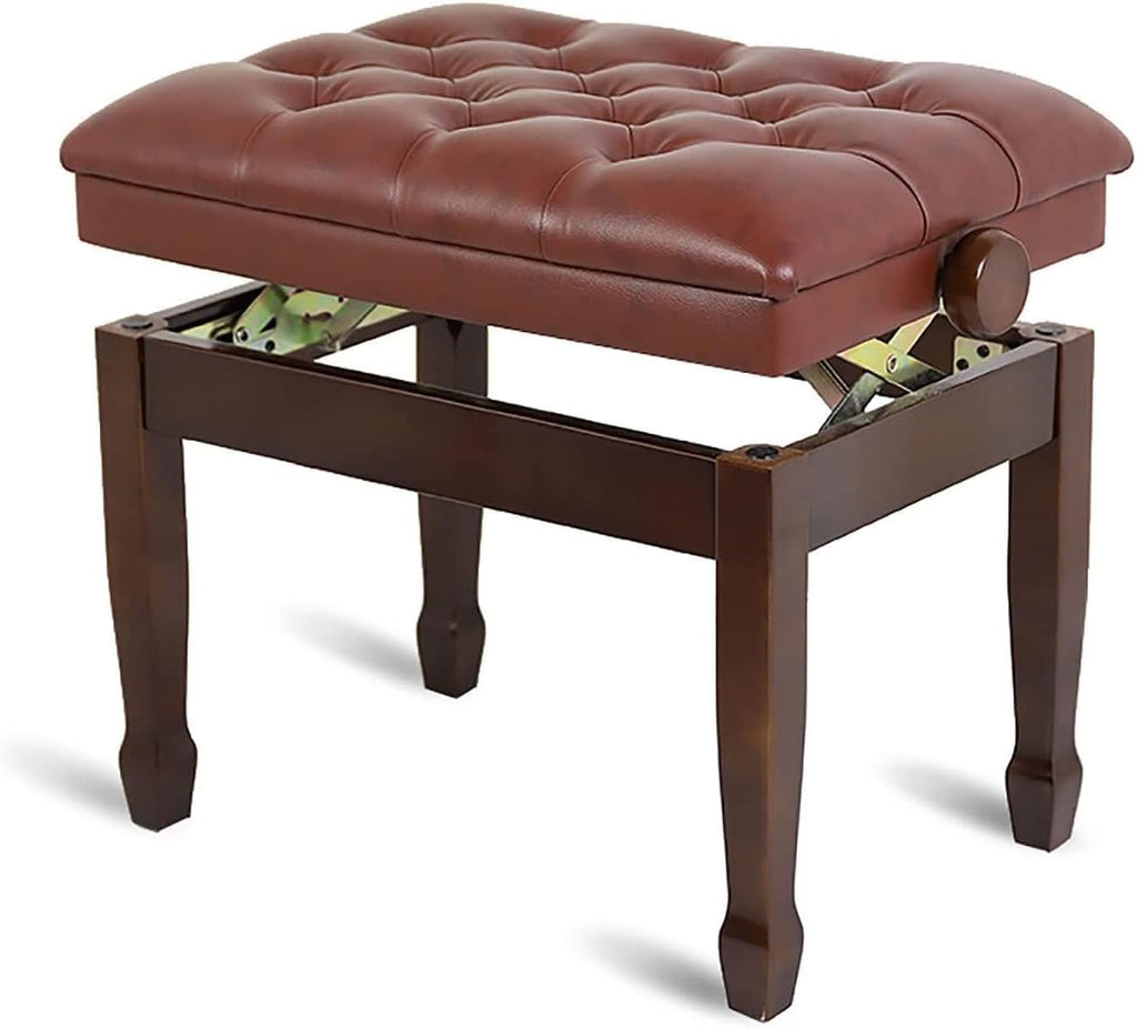 Piano Stool Piano Bench Dressing Table Stool Piano Bench Height Adjustable Padded Keyboard Bench Piano Stool Keyboard Bench Vanity Stool, Strong Load Capacity &,Walnut