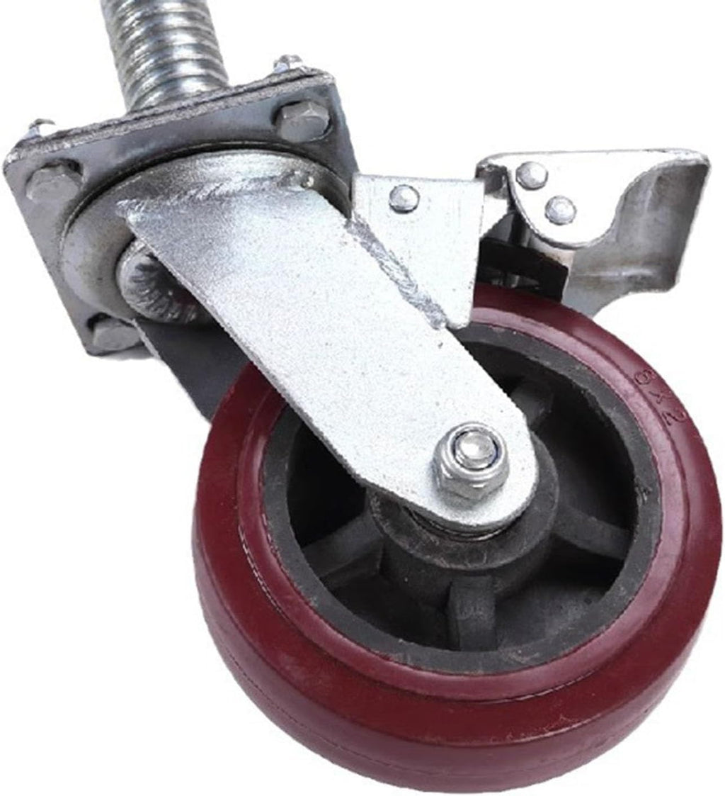 6Inch Scaffolding Wheels Adjustable Base Mobile Frame Universal Casters with Brake for Easy Mobility and StabilityPerfect for DIY Projects and Construction Use
