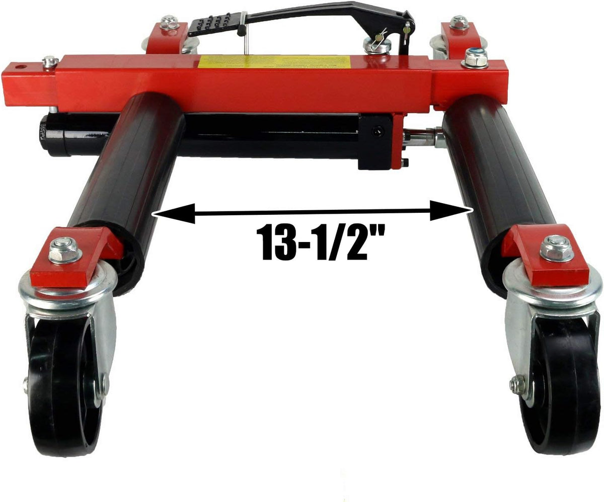 (4) Dragway Tools 12 in. 1500 lb. Hydraulic Wheel Dolly Vehicle Positioning Jacks Lift Hoist