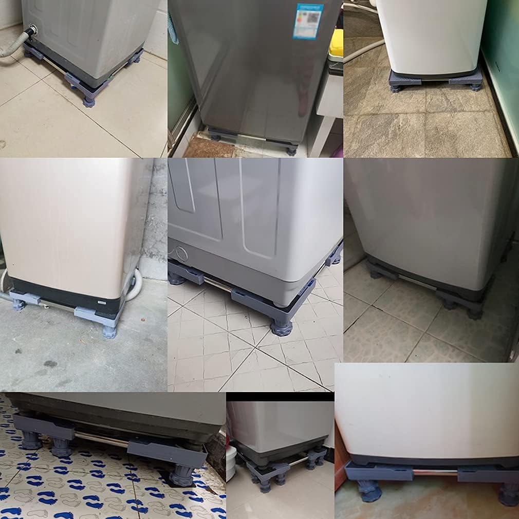 Adjustable Washing Machine Base Washing Machine Stand Base Heavy Duty 4 Legs Holder Bracket Height 15cm/20cm Universal Fridge zer Stand Base for Dryer, ice Maker, cookers,