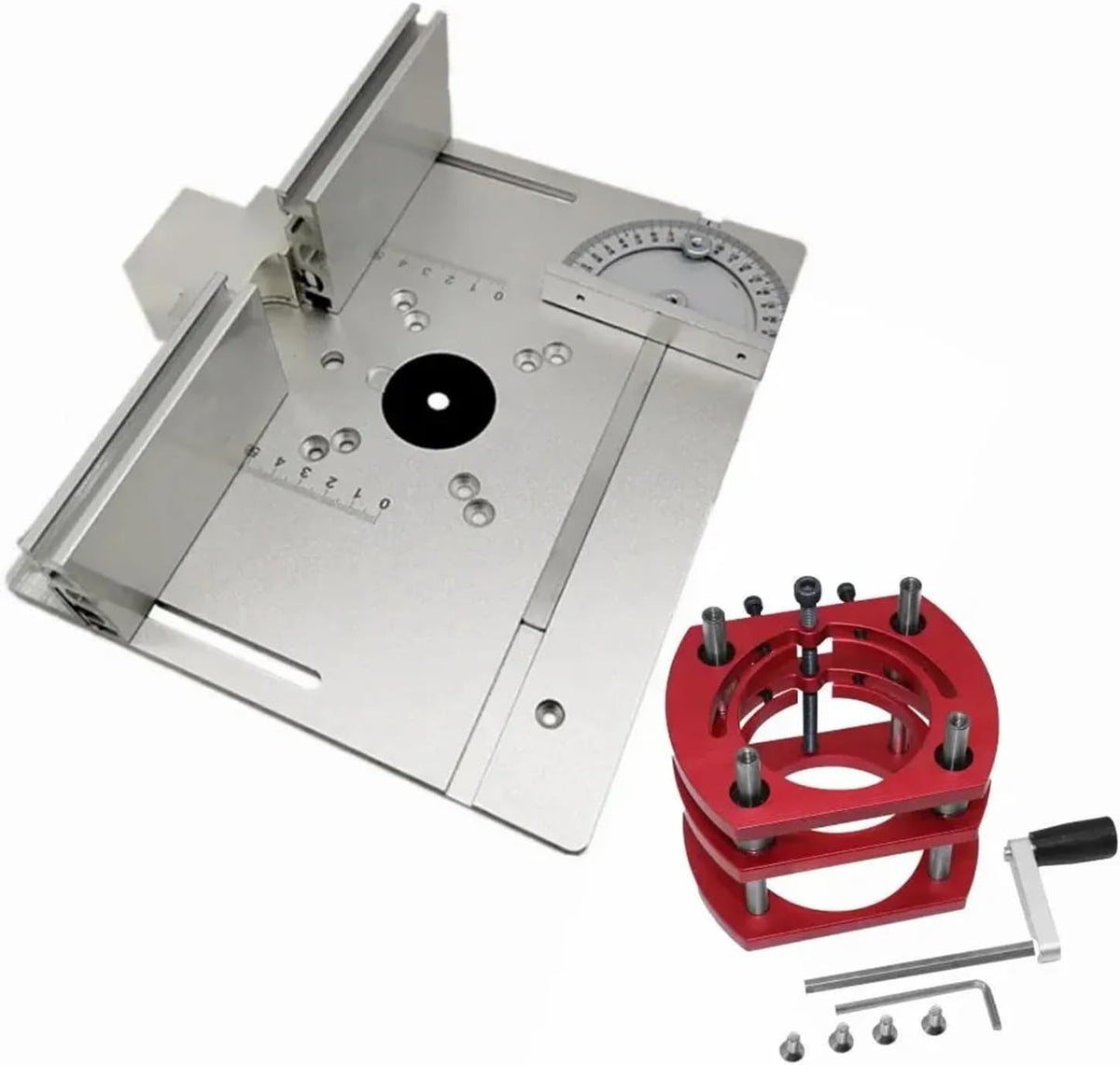 Aluminum Router Table Insert Plate Router Lift Kit for 65mm Diameter Motors Woodworking Workbench Trimmer Engraving Machine Tool(C)