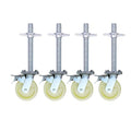 6 Inch Heavy Duty Universal Scaffolding Mobile Wheel with Brake, Adjustable Screw Caster, Movable Frame Base Wheel(Regular)